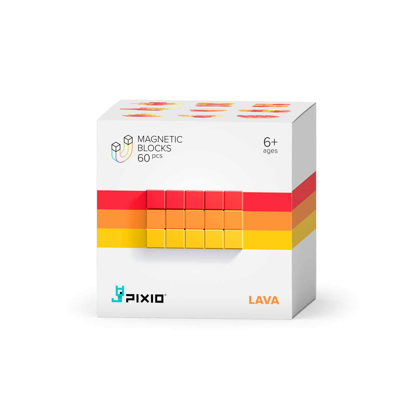 Pixio | Magnetische Blokken Abstract Series Lava 60  Stuks