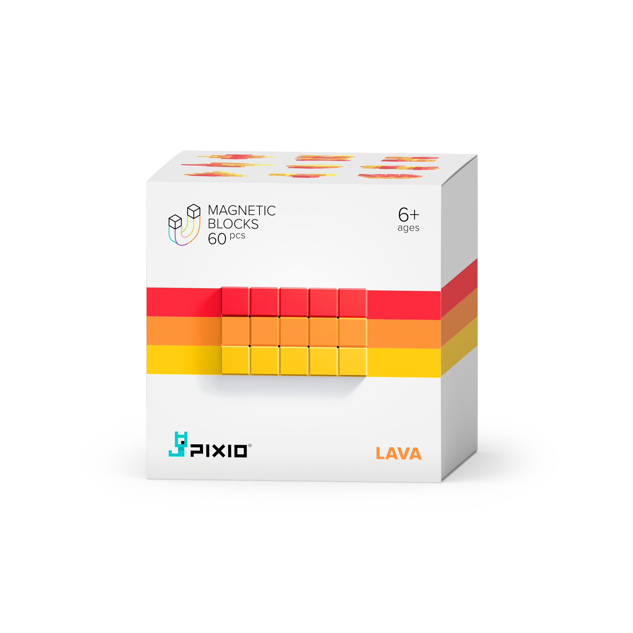 Pixio | Magnetische Blokken Abstract Series Lava 60  Stuks