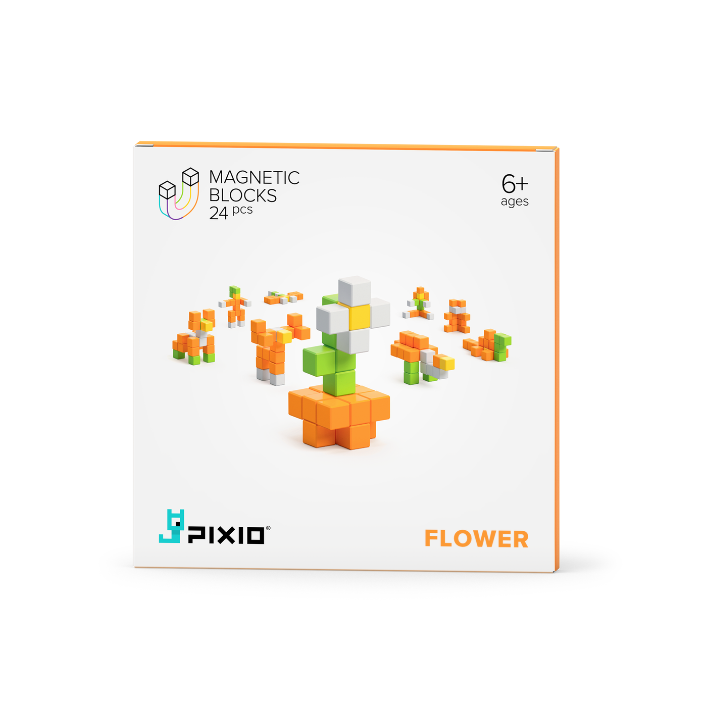 Pixio | Magnetische Blokken Story Series Flower 24 Stuks