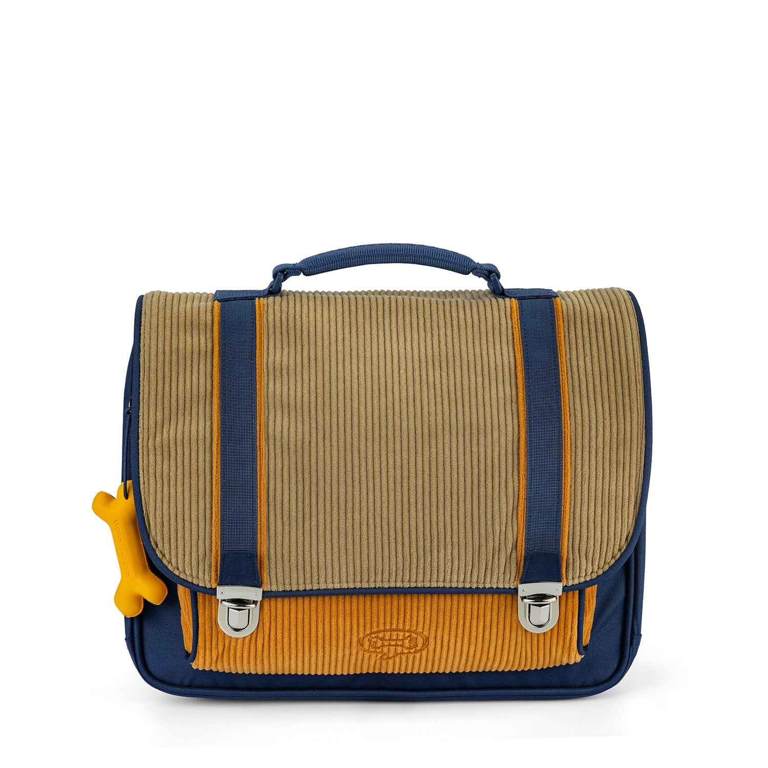 Stones and Bones | Boekentas Cassis - Corduroy Khaki + Honey