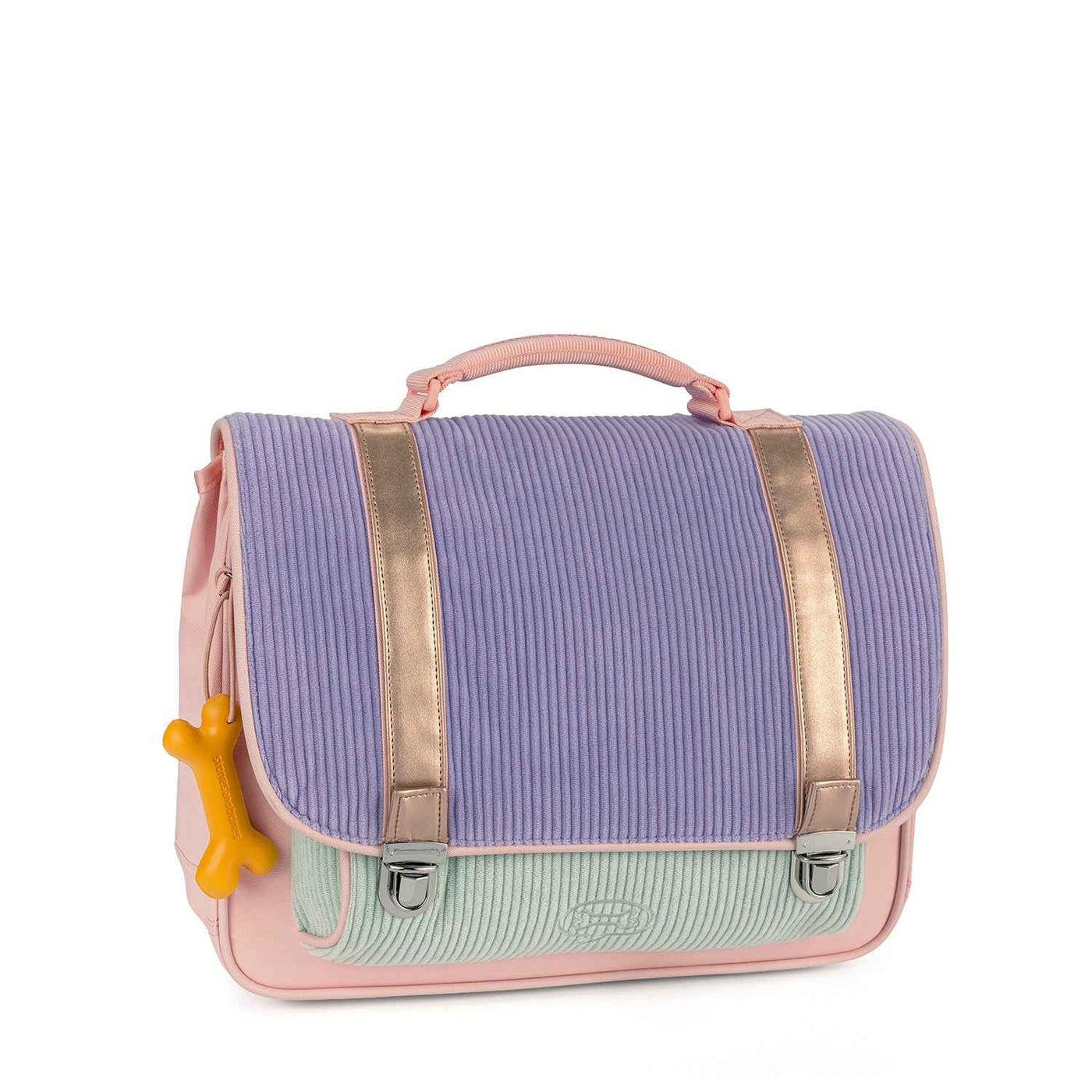 Stones and Bones | Book Bag Cassis - Corduroy Lavender + Aqua