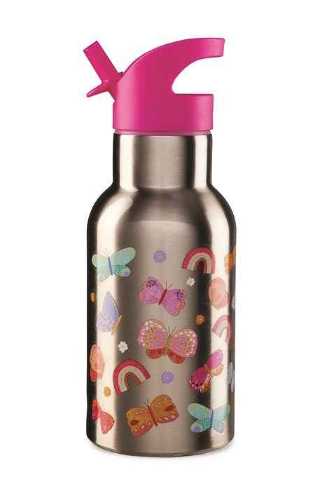 Crocodile Creek | Stainless Steel Drink Bottle, 400ml - Butterfly Garden