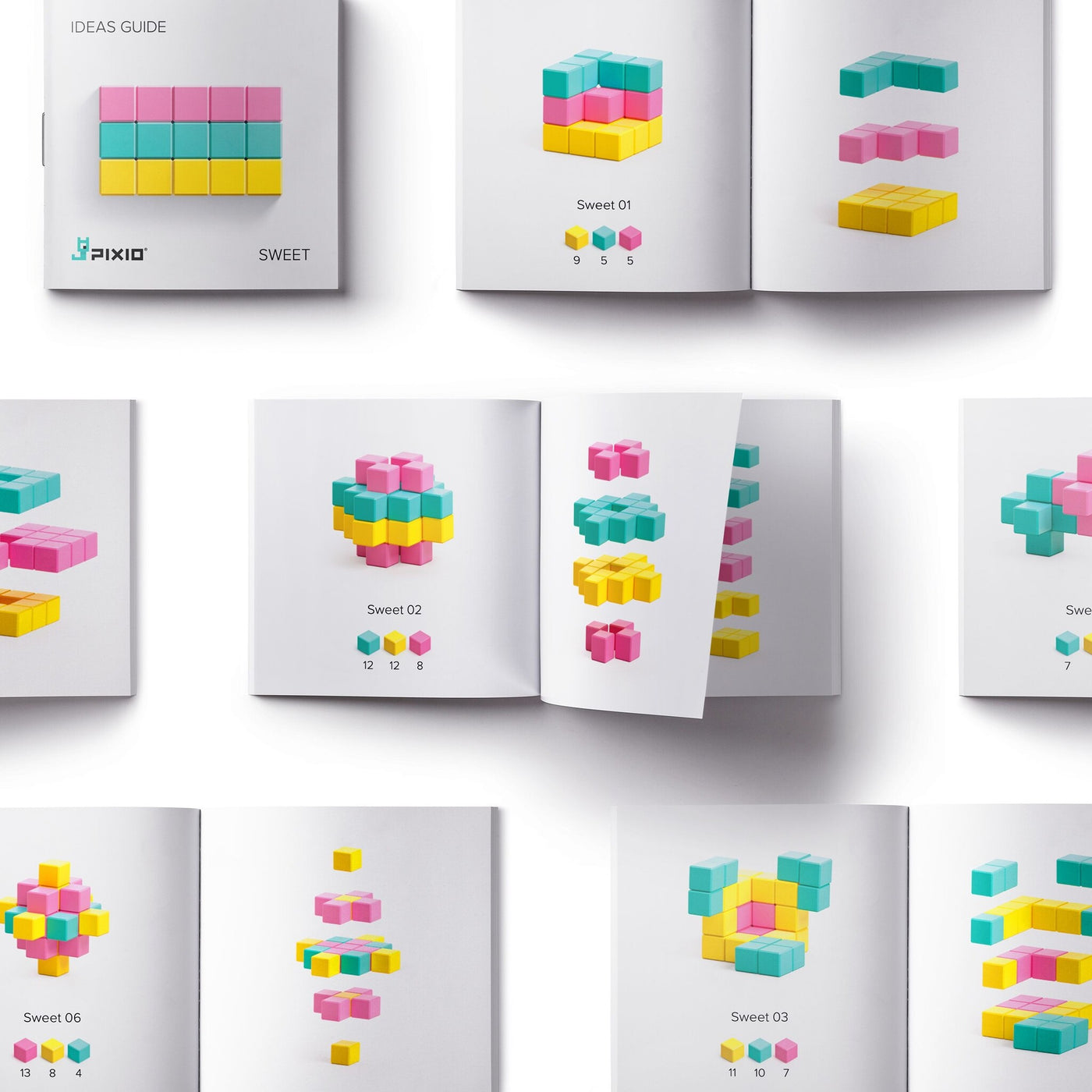 Pixio | Magnetische Blokken Abstract Series Sweet 60  Stuks