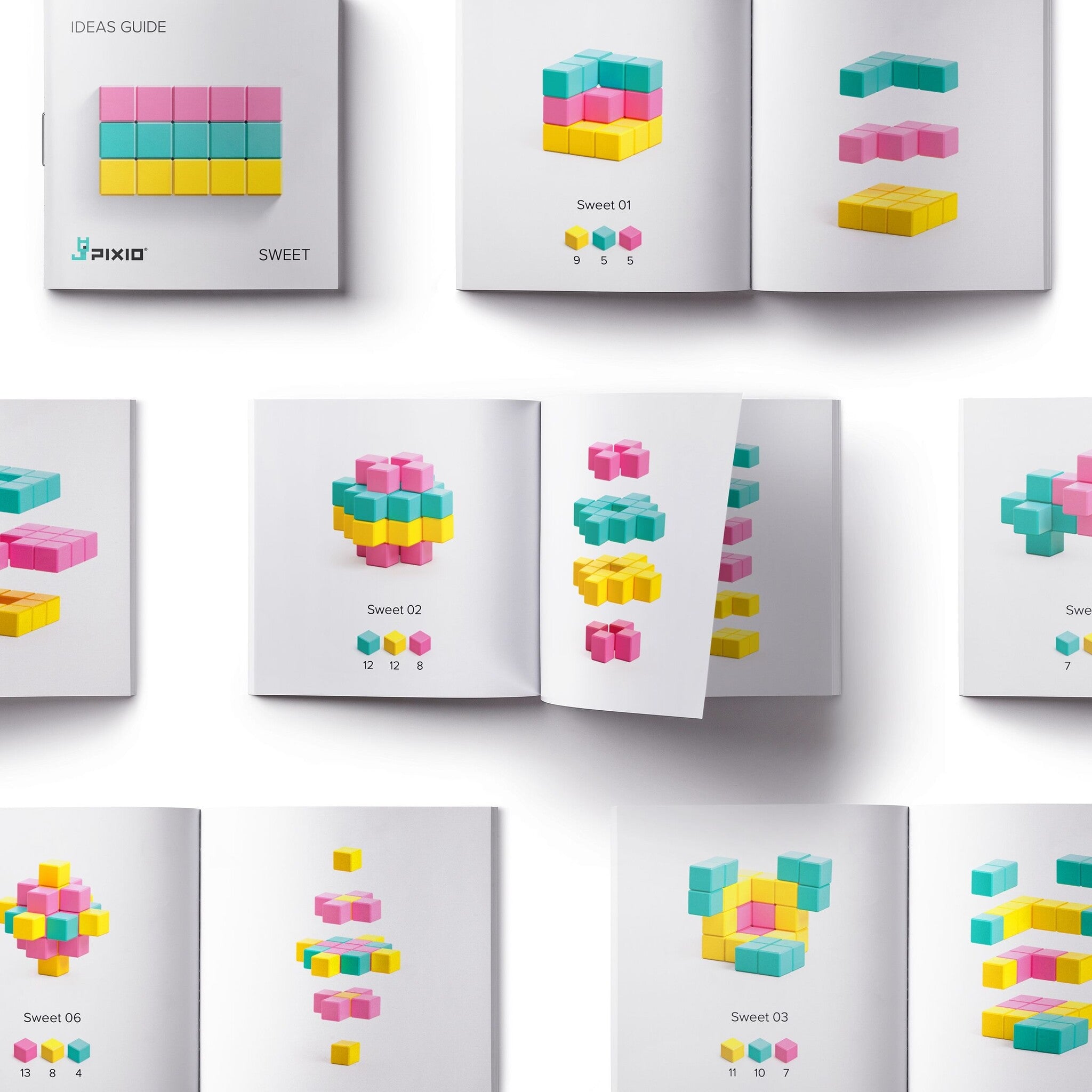 Pixio | Magnetische Blokken Abstract Series Sweet 60  Stuks