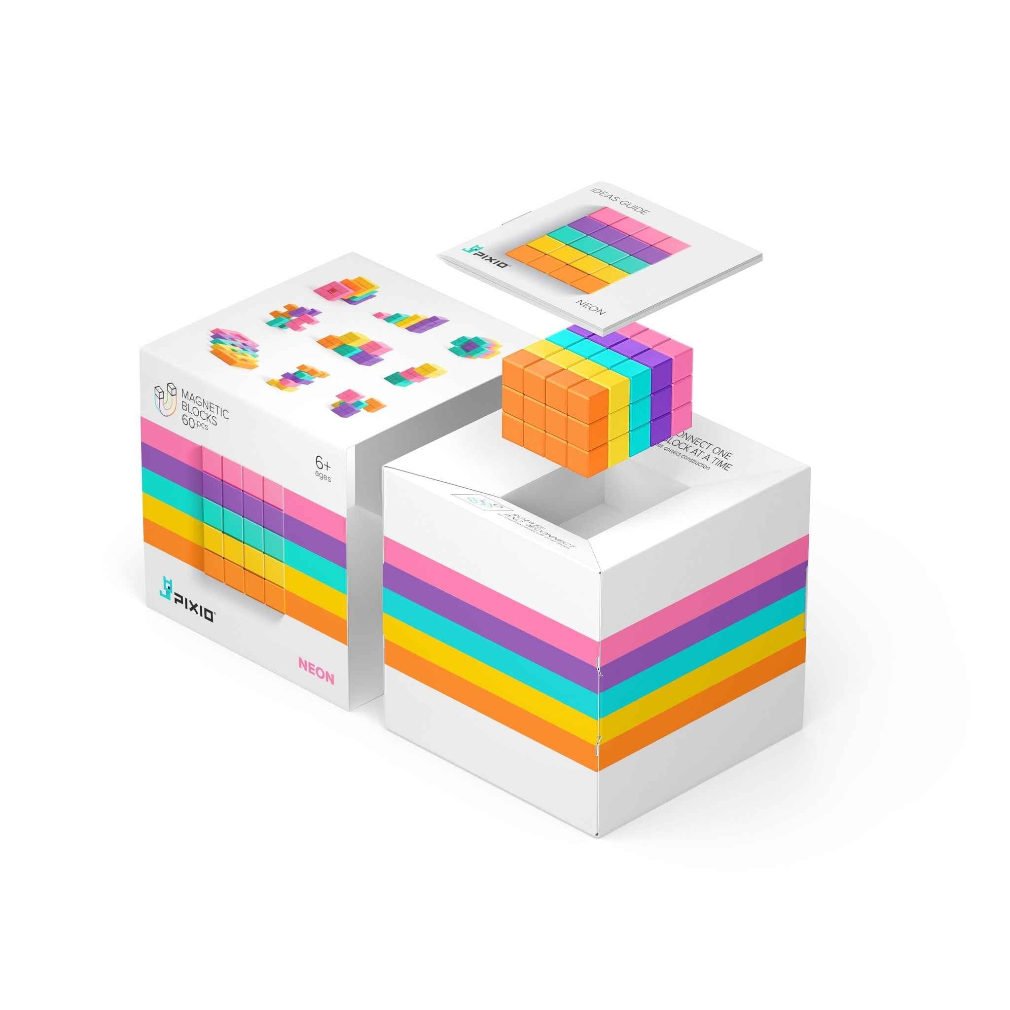 Pixio | Magnetic Blocks Abstract Series Neon 60 Pieces