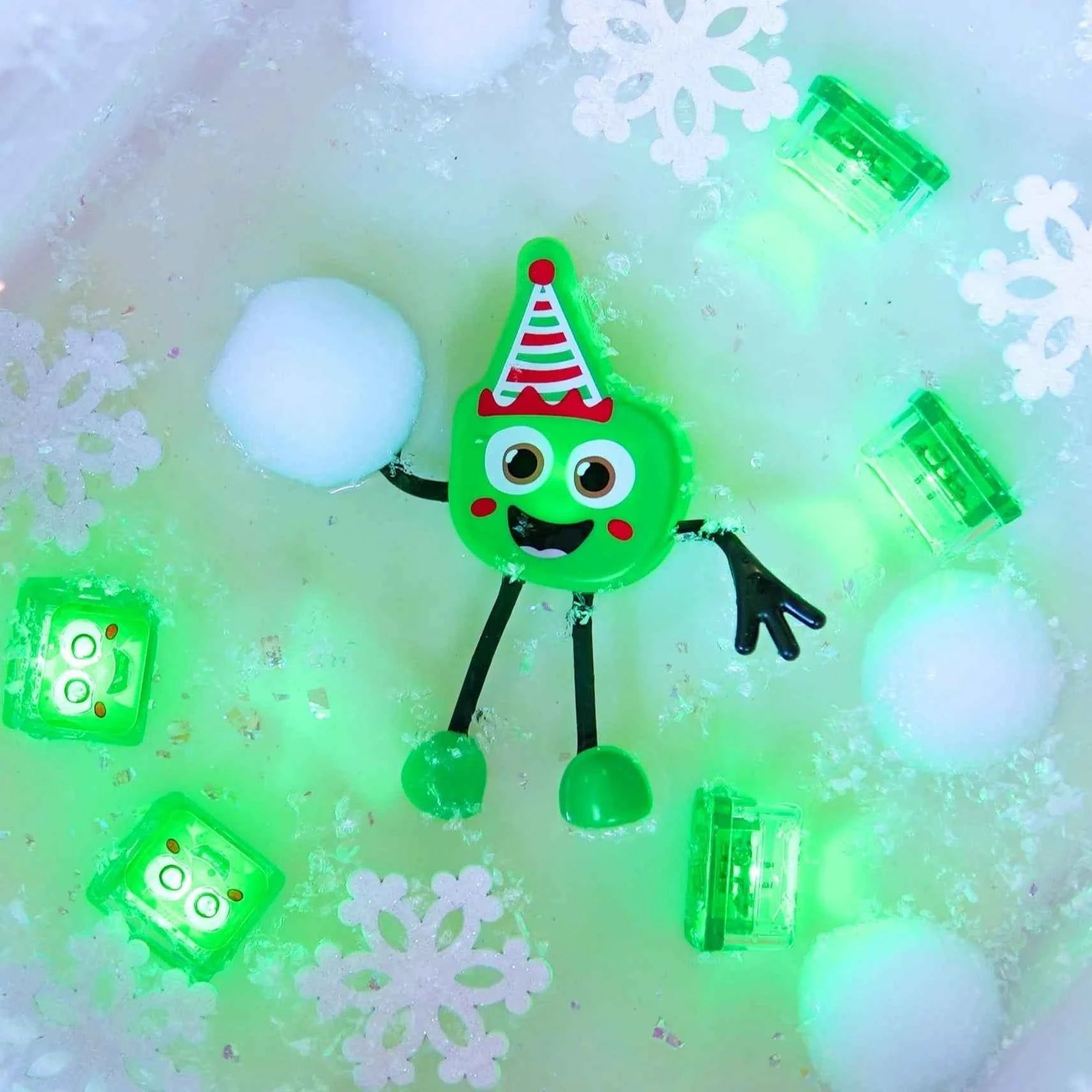Glo Pals | Badspeelgoed Light Up Cubes Christmas Pal Limited edition 1 Figuur + 2 Cubes Groen +36M