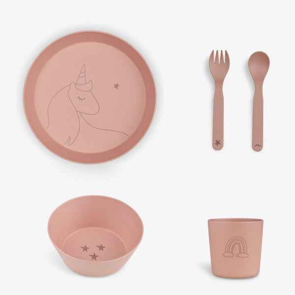 Citron Unicorn dinnerware set