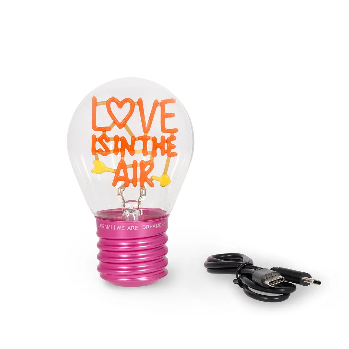 Legami | Decoratieve Tafellamp In De Vorm Van Een Gloeilamp - Love is in the Air - Bulb Fiction