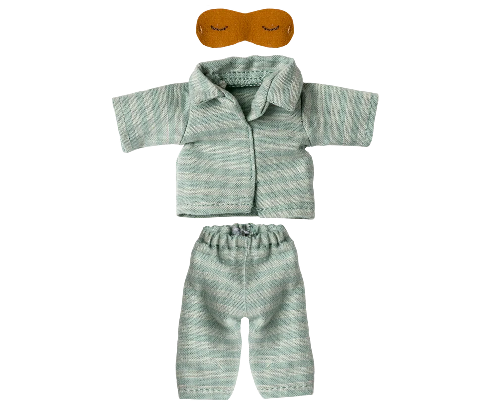 Maileg | Pajama Papa Mouse Mint/Sand