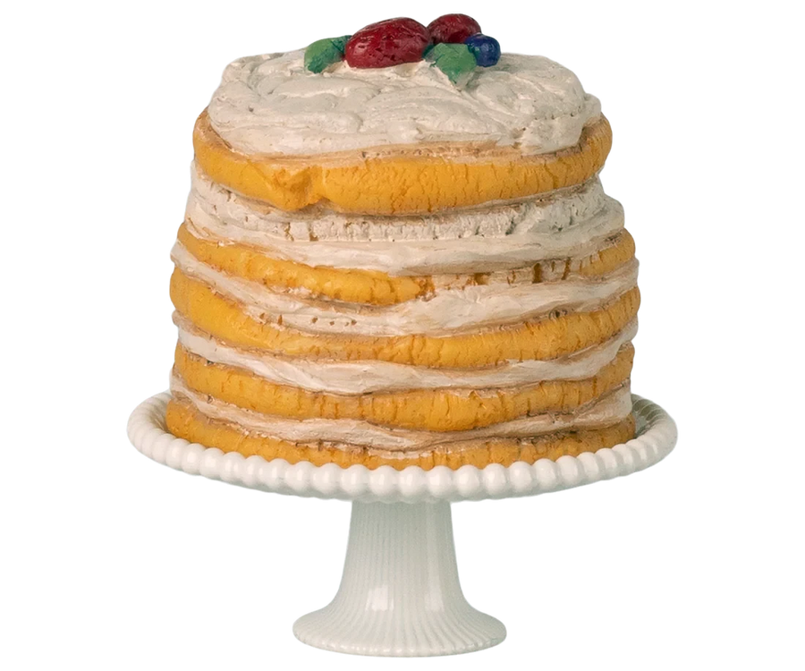 Maileg | Party Cake And Cake Stand mouse Off white