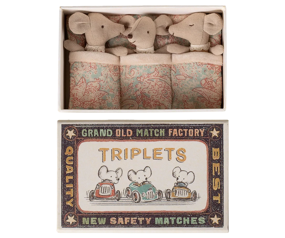 Maileg | Triplets Baby Mice In Matchbox