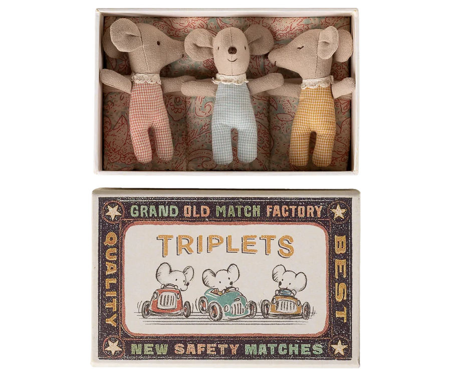 Maileg | Triplets Baby Mice In Matchbox