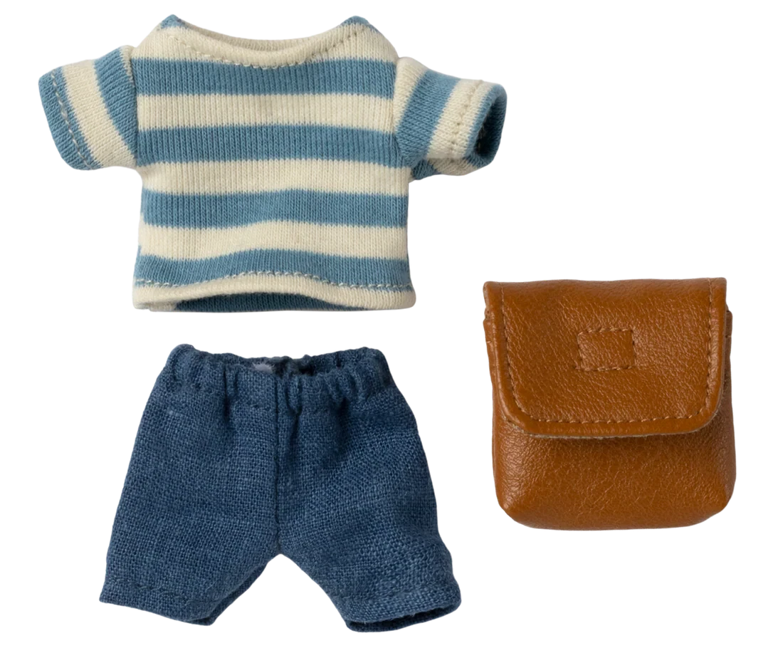 Maileg | Clothes and Bag for Big Brother Mouse, Brown