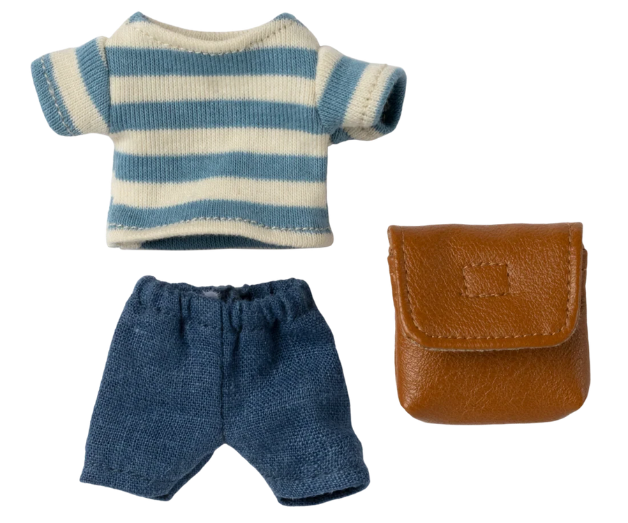Maileg | Clothes And Bag Big Brother Mouse Brown