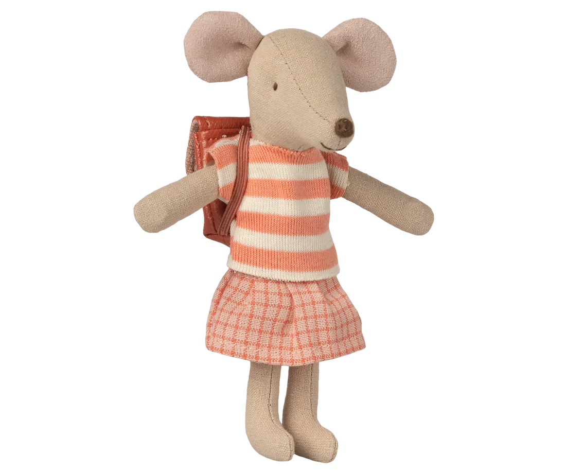 Maileg | Clothes And Bg Big Sister Mouse Coral