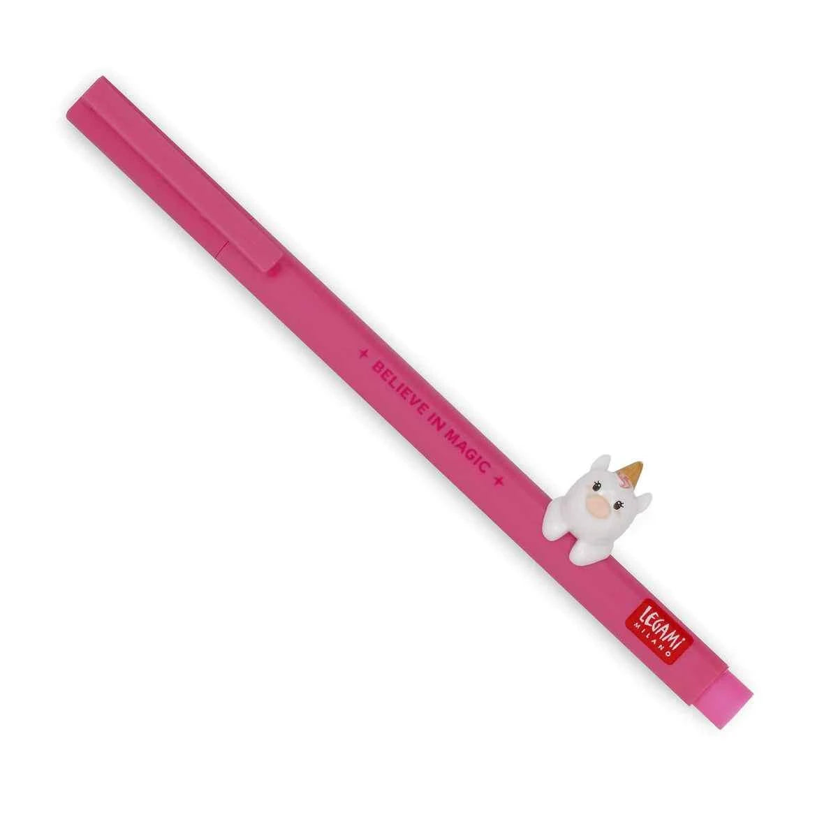 Legami | Gel Pen with "Believe in Magic" Unicorn Animal Decoration - Lovely Friends