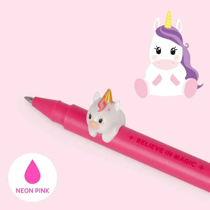 Legami | Gel Pen with "Believe in Magic" Unicorn Animal Decoration - Lovely Friends