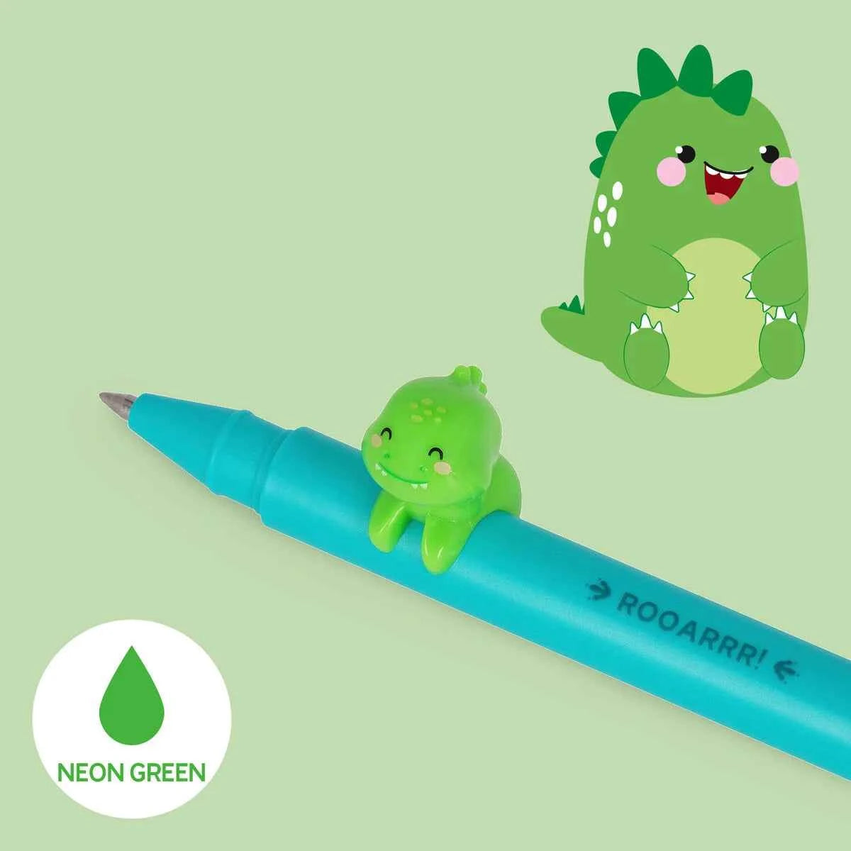 Legami | Gel Pen with "Rooarrr" Dino Animal Decoration - Lovely Friends