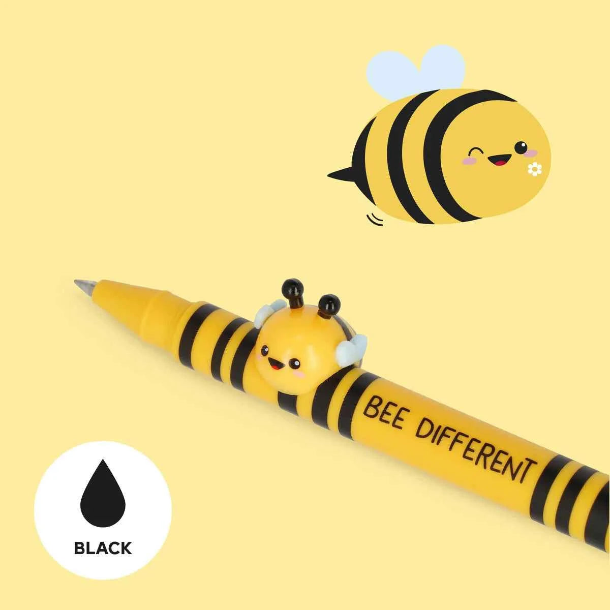 Legami | Gel Pen with "Bee Different" Bee Animal Decoration - Lovely Friends