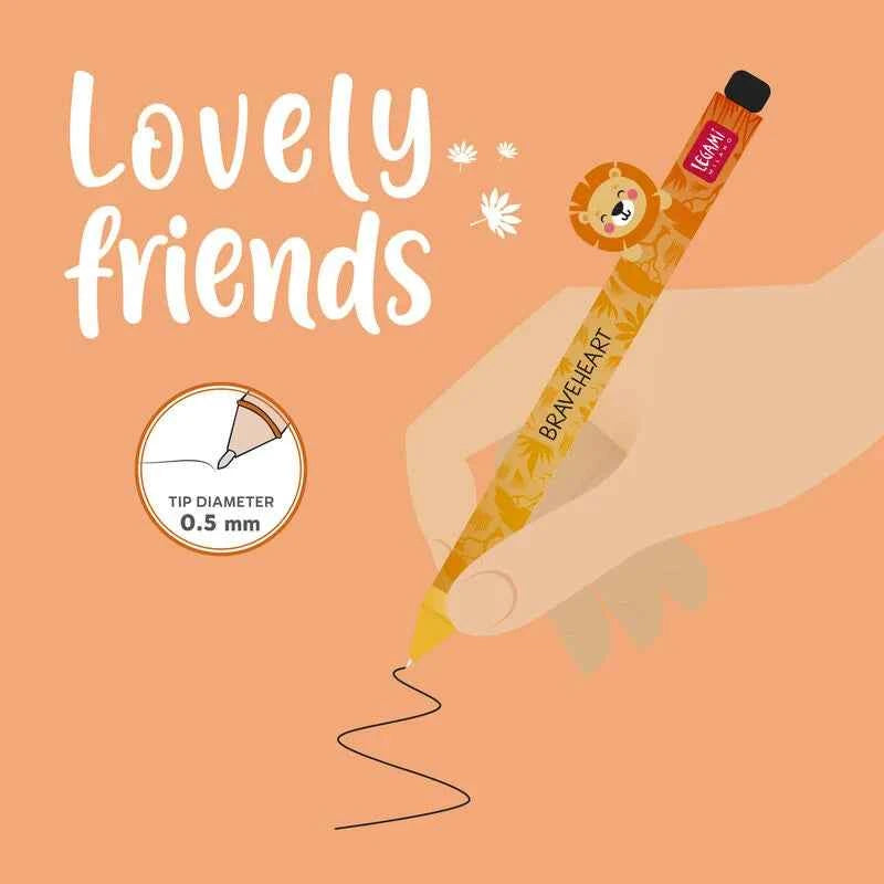 Legami | Gel Pen with "The King" Lion Animal Decoration - Lovely Friends