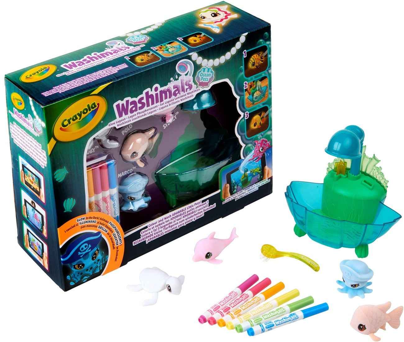 Crayola | Washimals Ocean Glow Lagoon Tub Playset