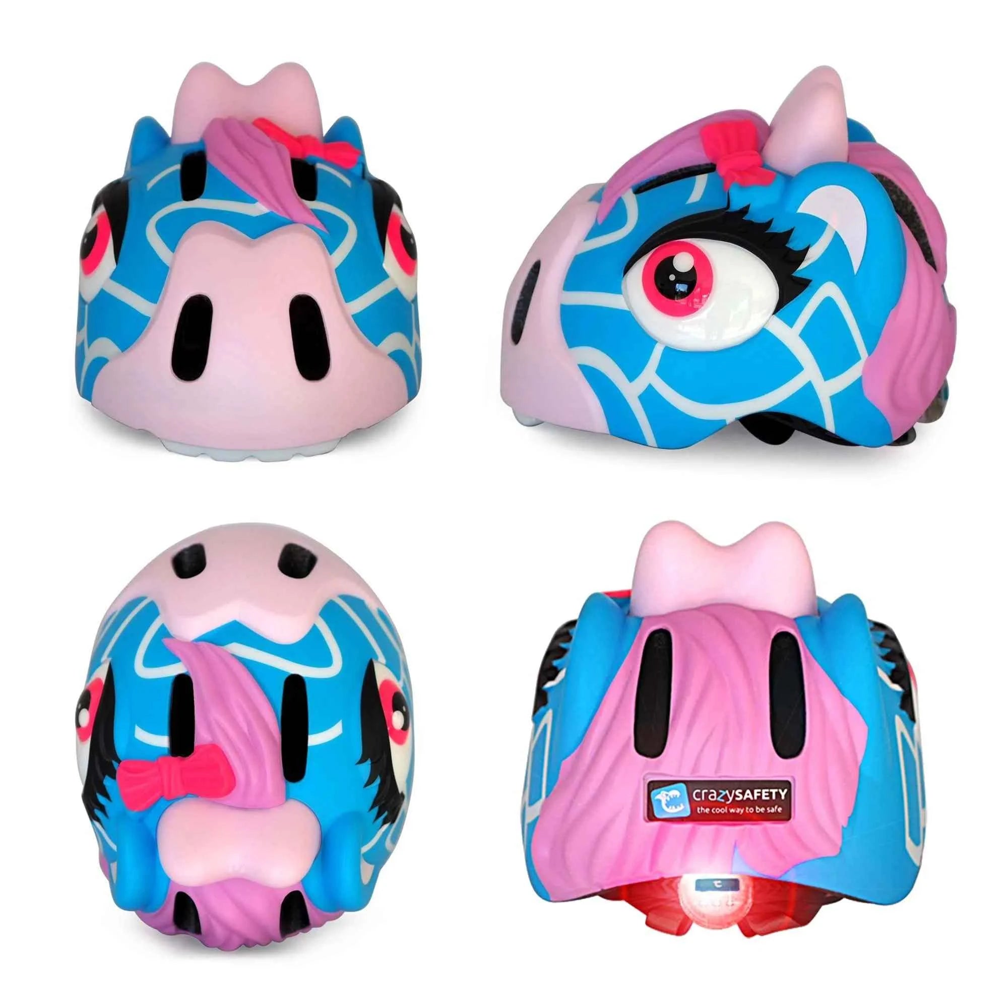 Crazy Safety | Giraffe Fietshelm Blauw