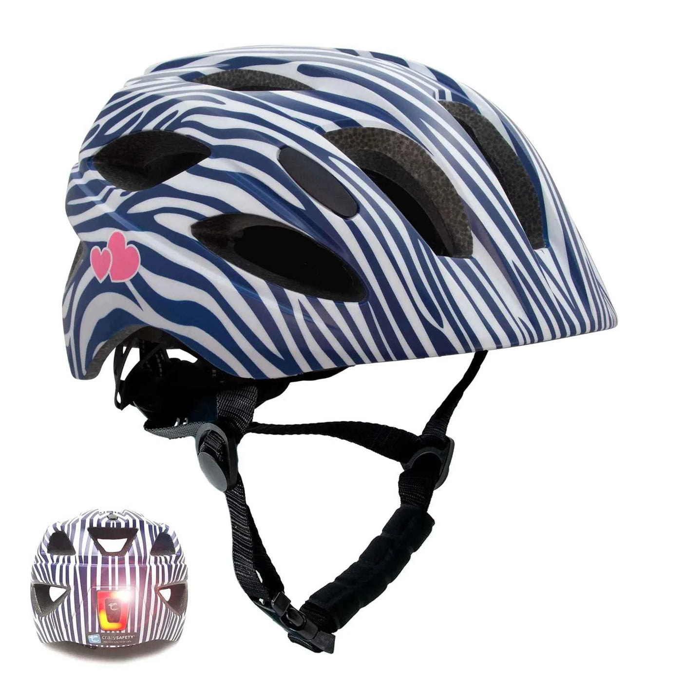 Crazy Safety | Stribes Bicycle Helmet Dark Blue