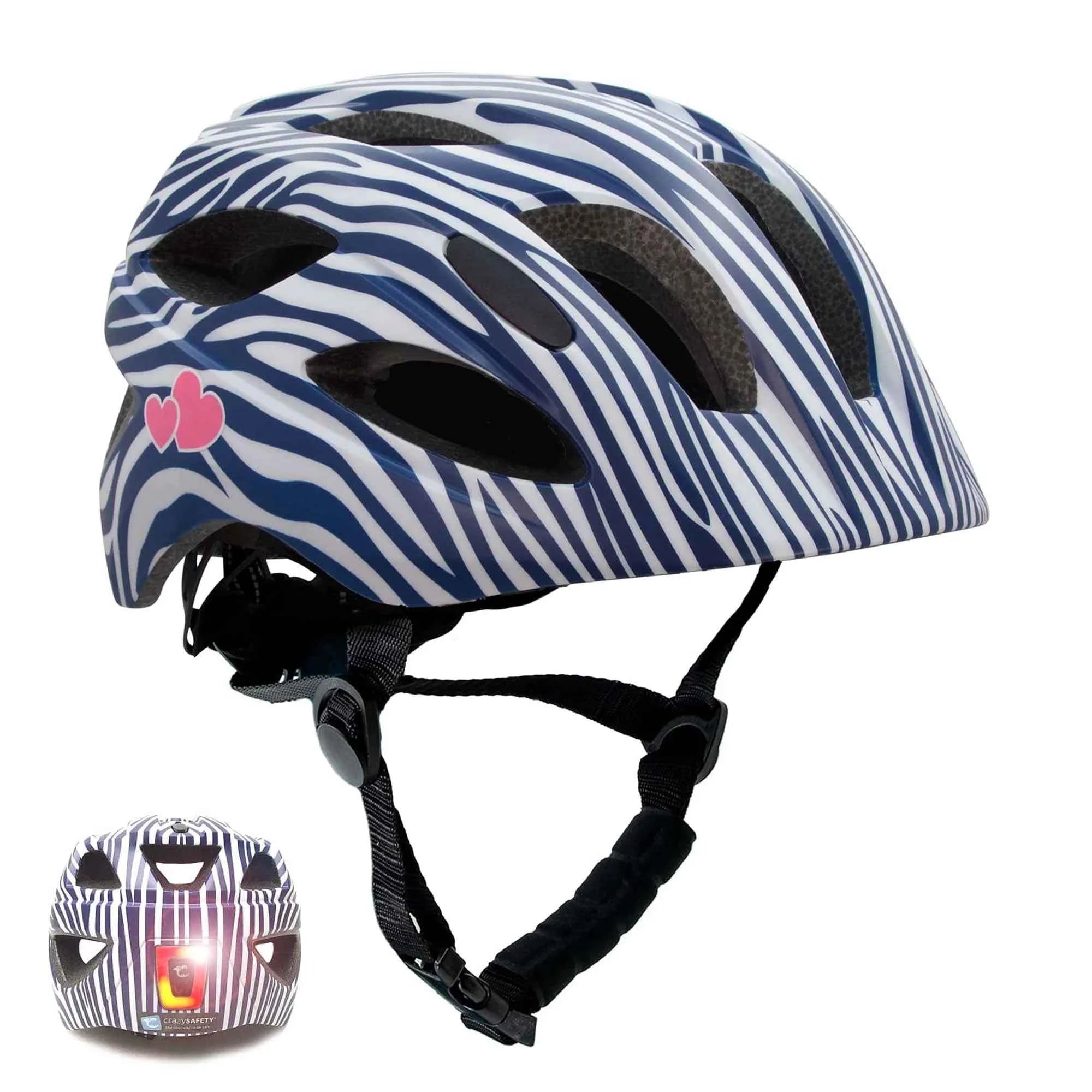 Crazy Safety | Stribes Bicycle Helmet Dark Blue