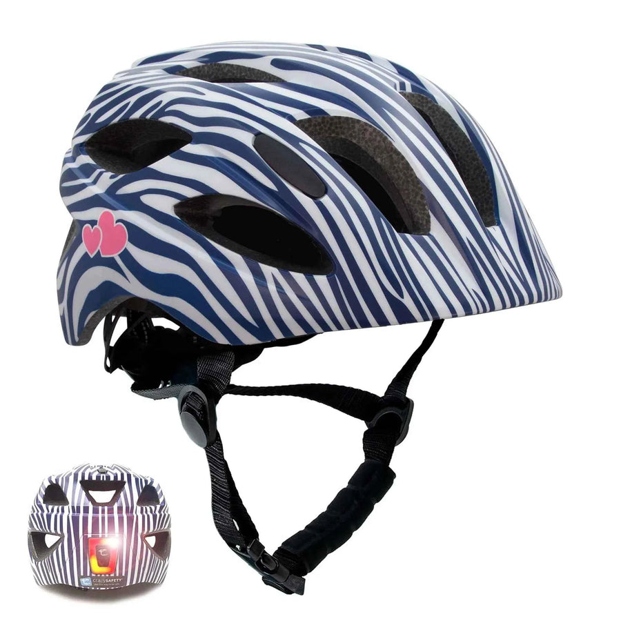Crazy Safety | Stribes Fietshelm Donkerblauw