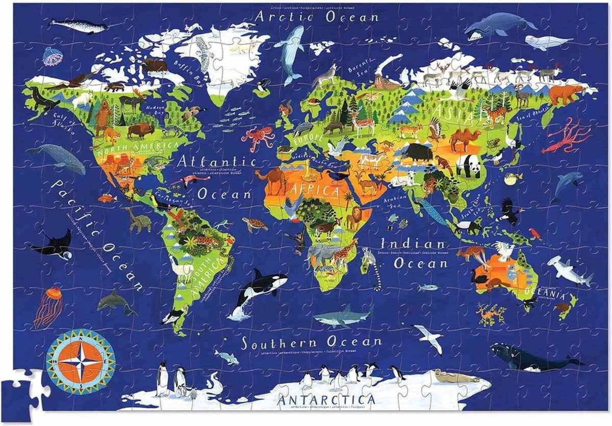 Crocodile Creek puzzel Dieren van de wereld 200 stukjes