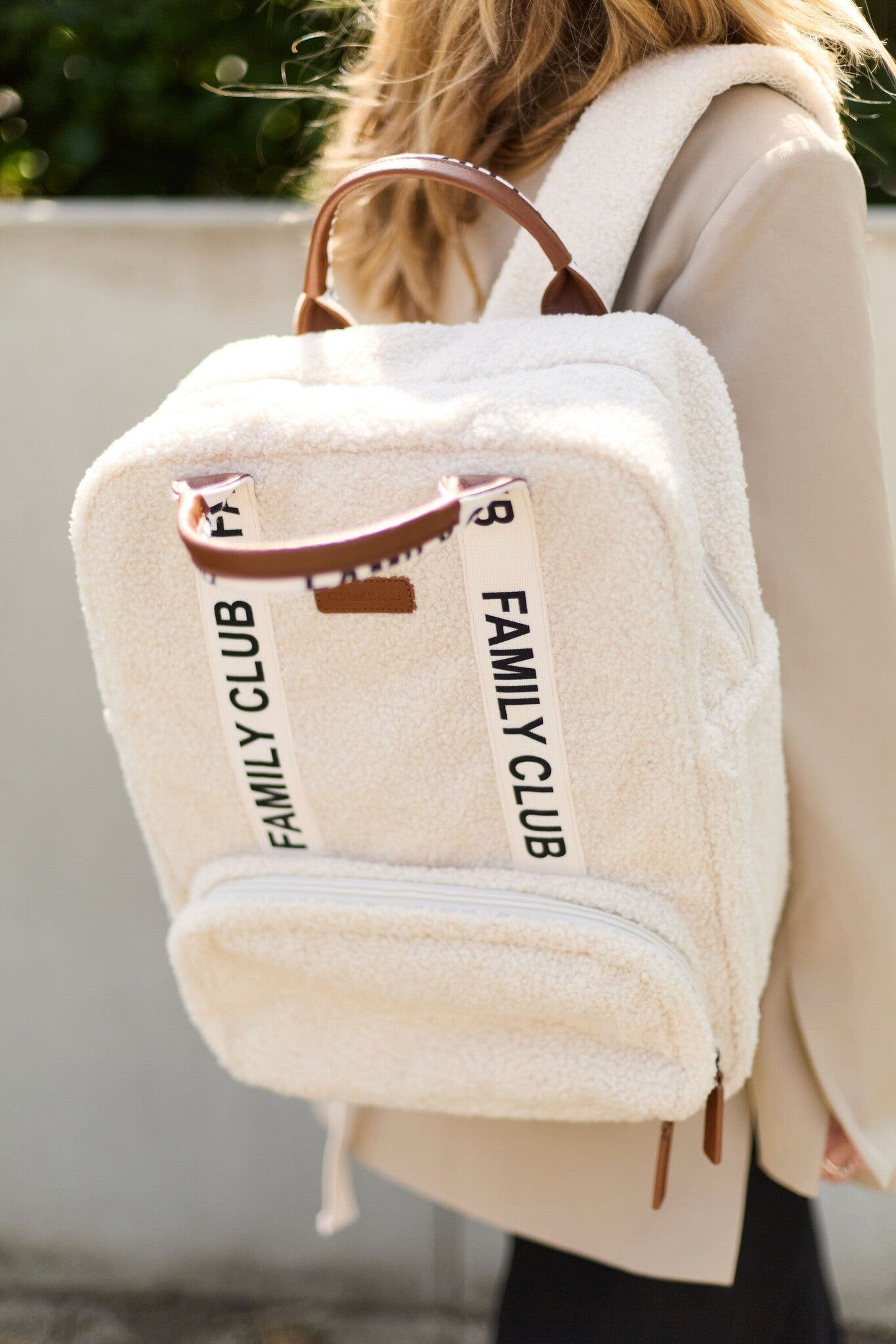 Childhome | Verzorgingstas Family Club Rugzak Signature Teddy Ecru