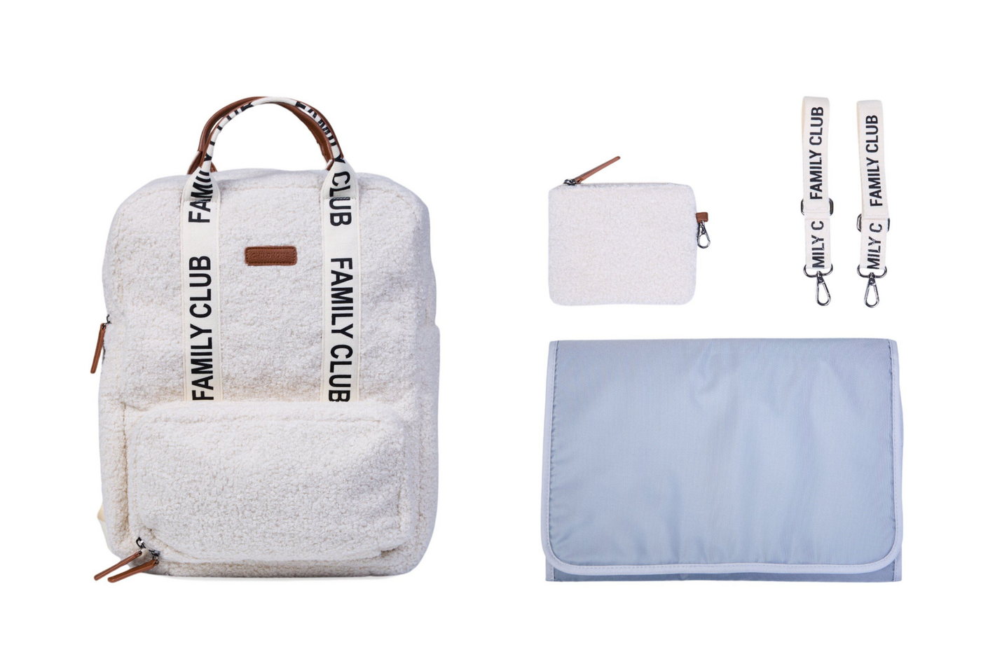 Childhome | Verzorgingstas Family Club Rugzak Signature Teddy Ecru