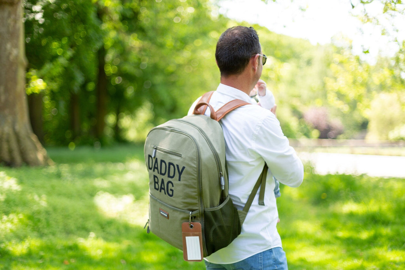 Childhome | Verzorgingstas Backpack Daddy Bag Canvas Kaki +luiermat
