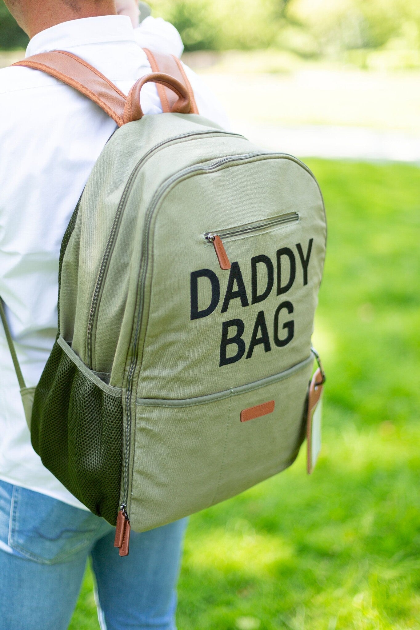 Childhome | Verzorgingstas Backpack Daddy Bag Canvas Kaki +luiermat