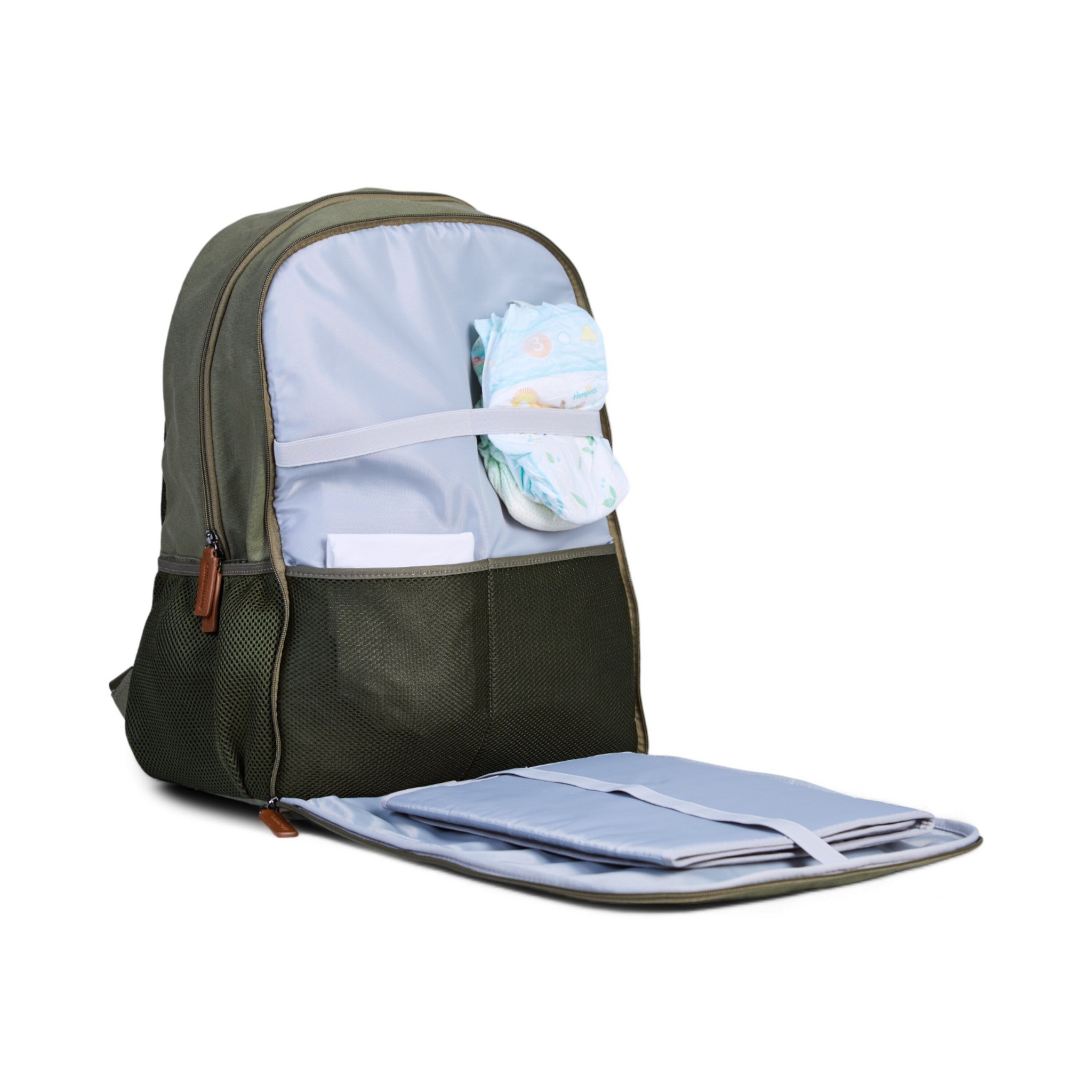 Childhome | Verzorgingstas Backpack Daddy Bag Canvas Kaki +luiermat
