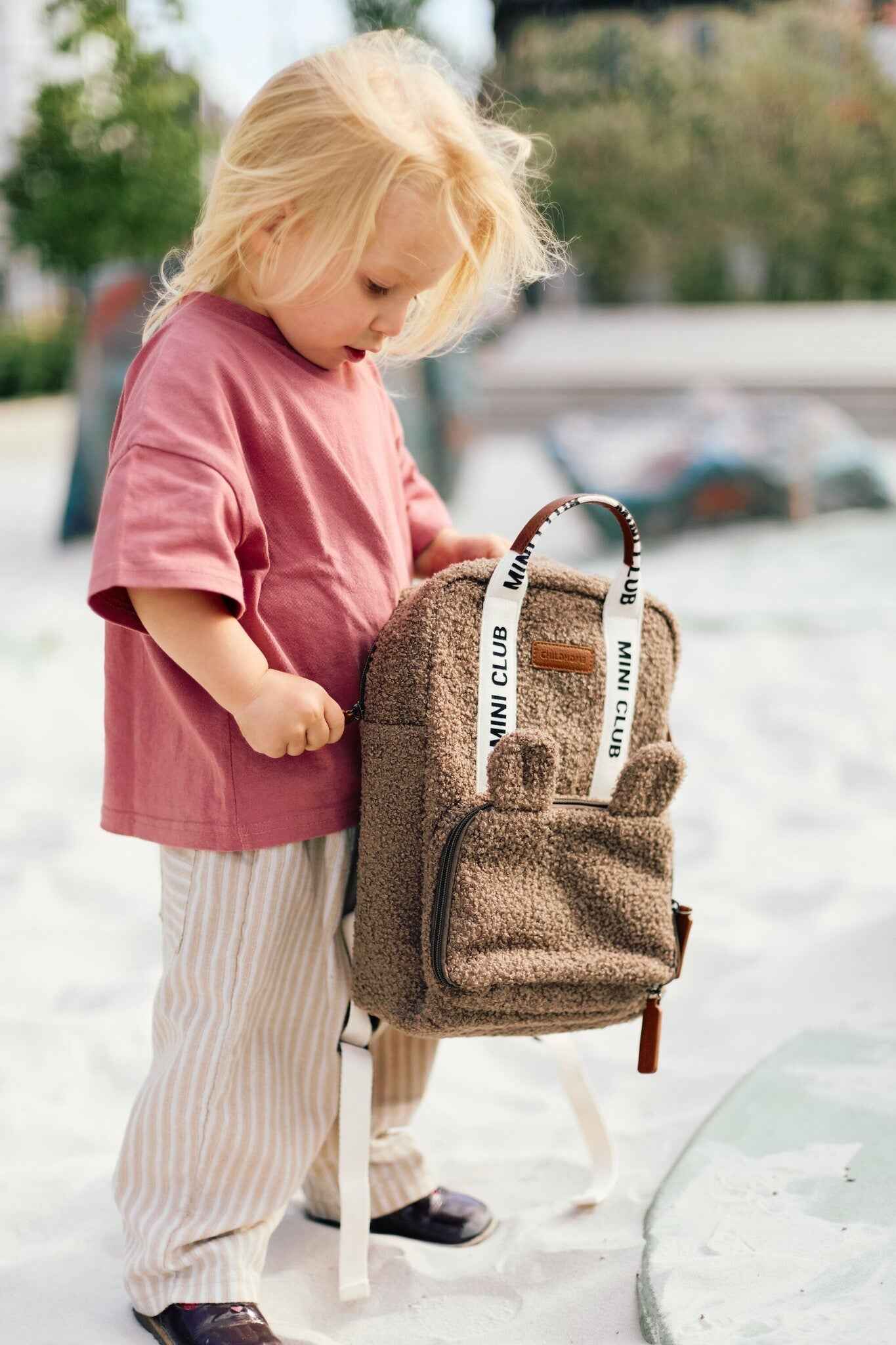 Childhome | Mini Club Signature Teddy Soft Brown Backpack