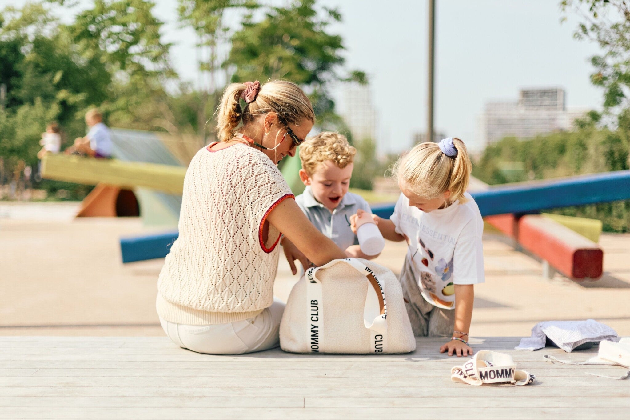 Childhome | Verzorgingstas Mommy Club Signature Teddy Ecru
