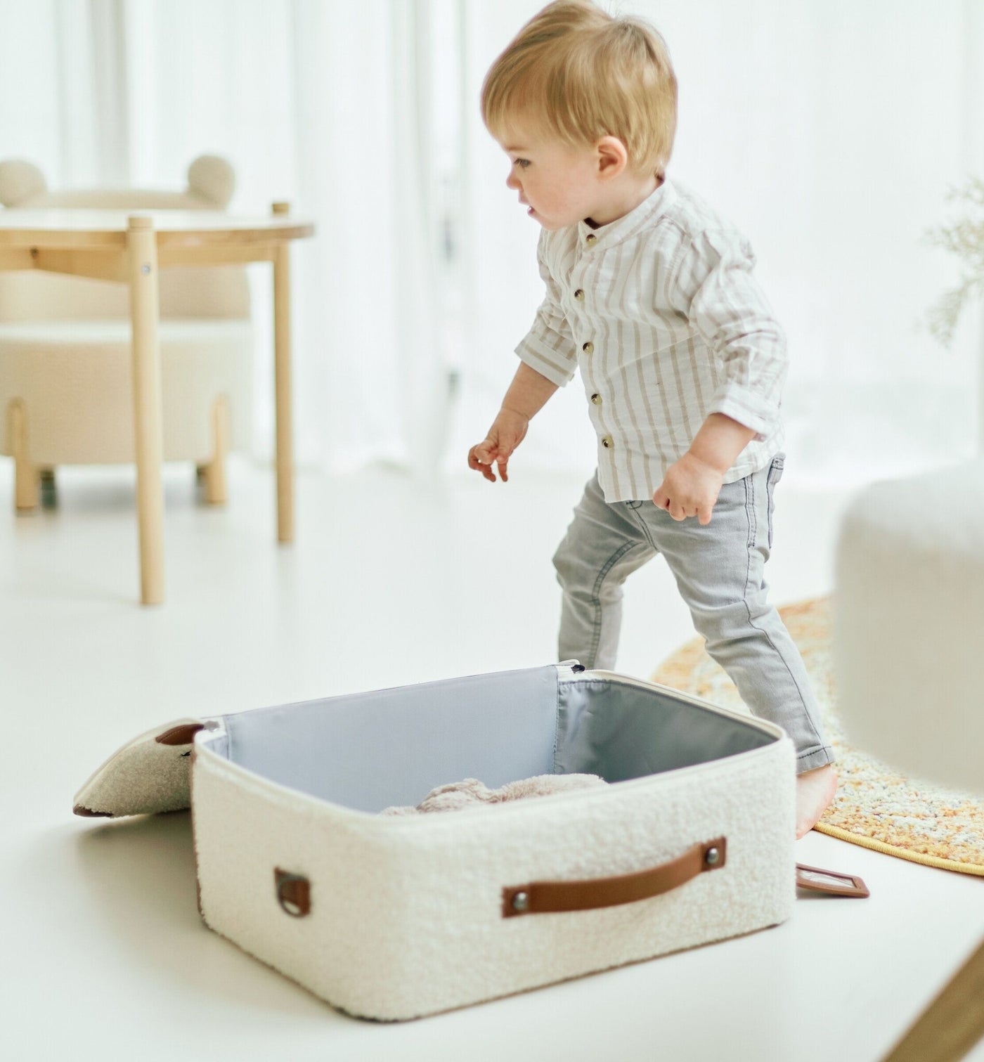 Childhome | Reiskoffer Mini Traveller Teddy Off White