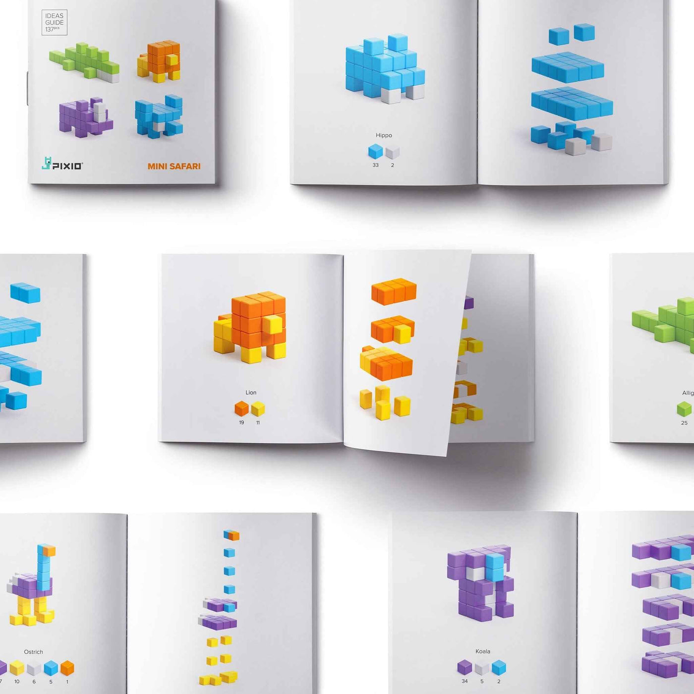 Pixio | Magnetic Building Blocks Story Series Mini Safari 137 Pieces