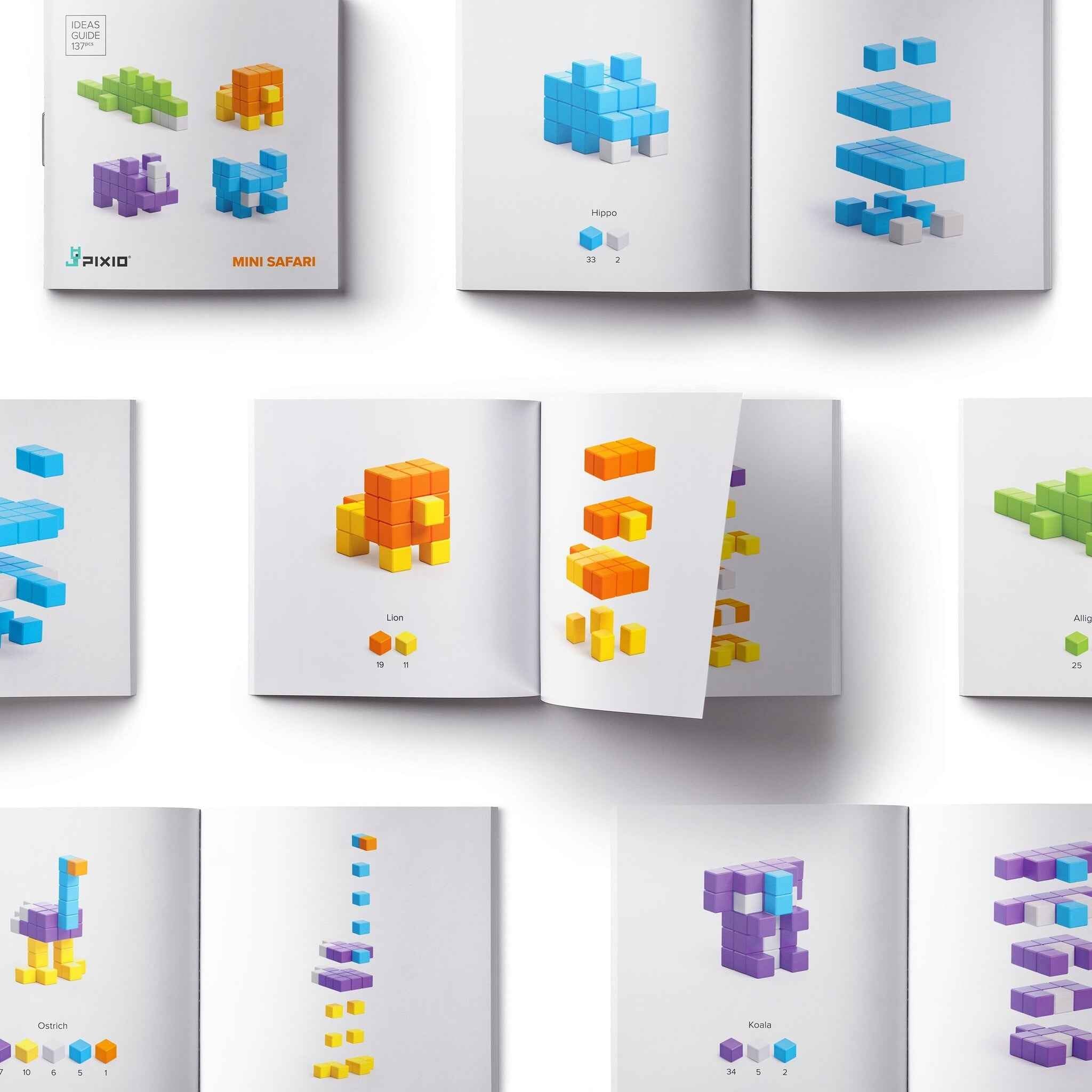 Pixio | Magnetic Building Blocks Story Series Mini Safari 137 Pieces