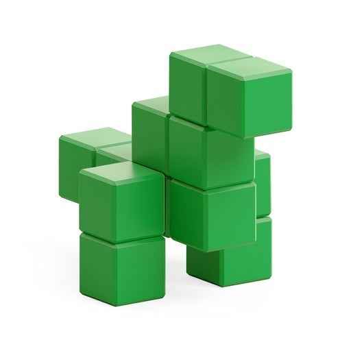 Pixio | Magnetische Blokken Color Series Green Dinosaur 12 Stuks