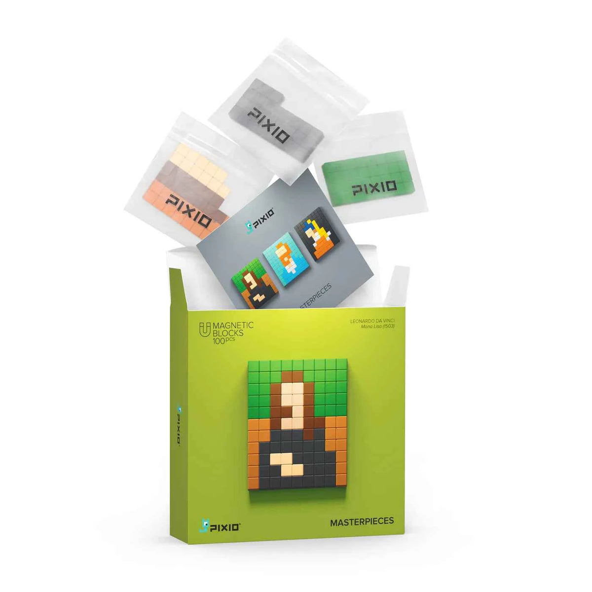 Pixio | Magnetische Blokken MasterPiece Mona Lisa Leonardo Da Vinci 100  Stuks