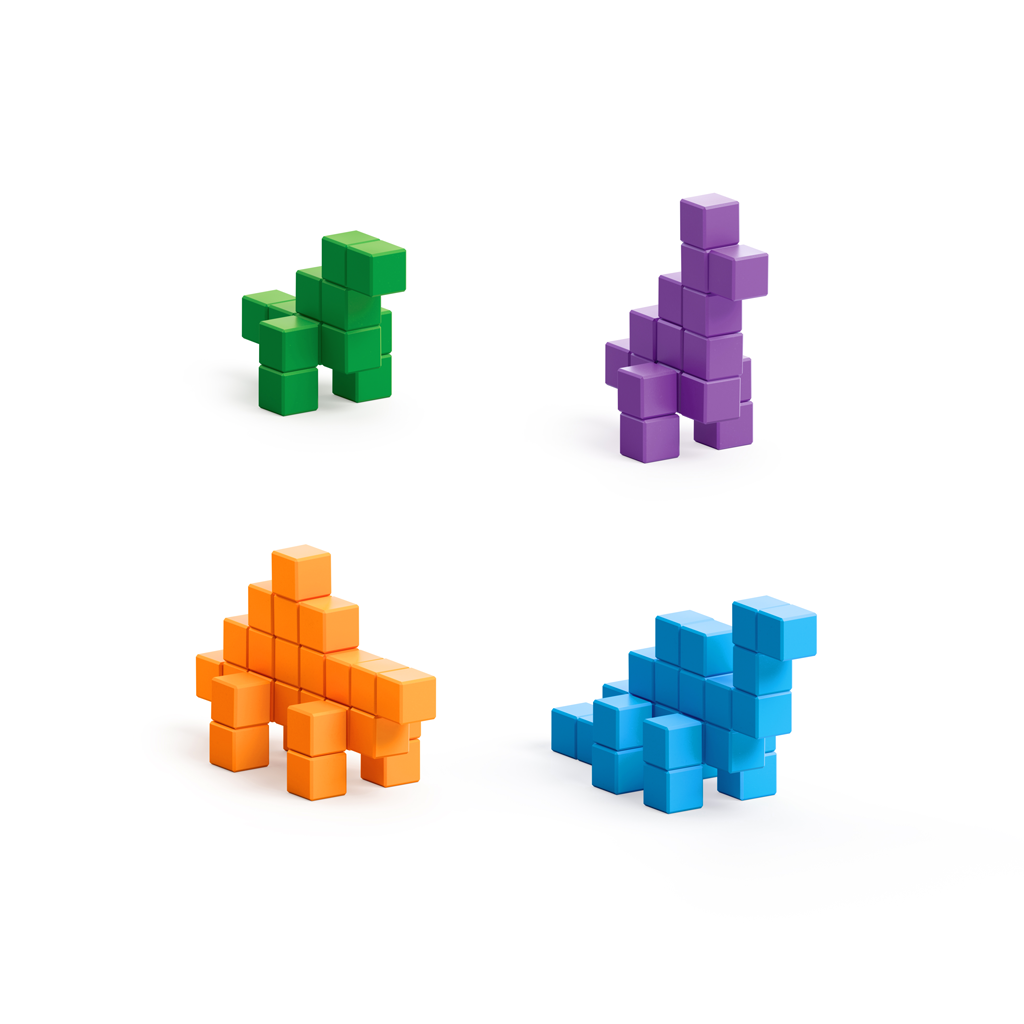 Pixio | Magnetische Blokken Story Series Mini Dinos 80 Stuks