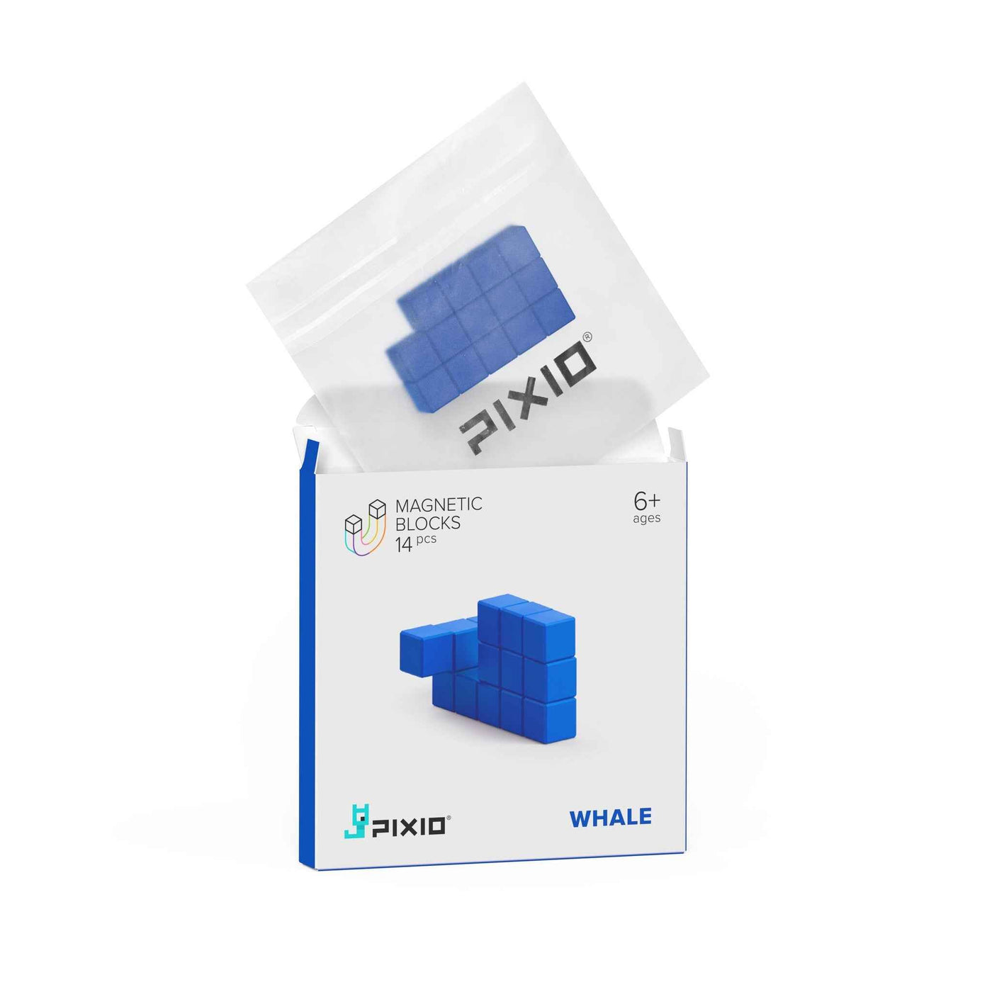 Pixio | Magnetische Blokken Color Series Blue Whale 14 Stuks