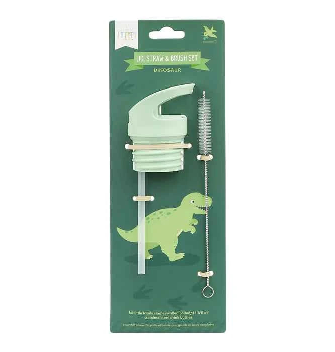 A Little Lovely Company | Dinosaur Cap, Straw and Brush Set
