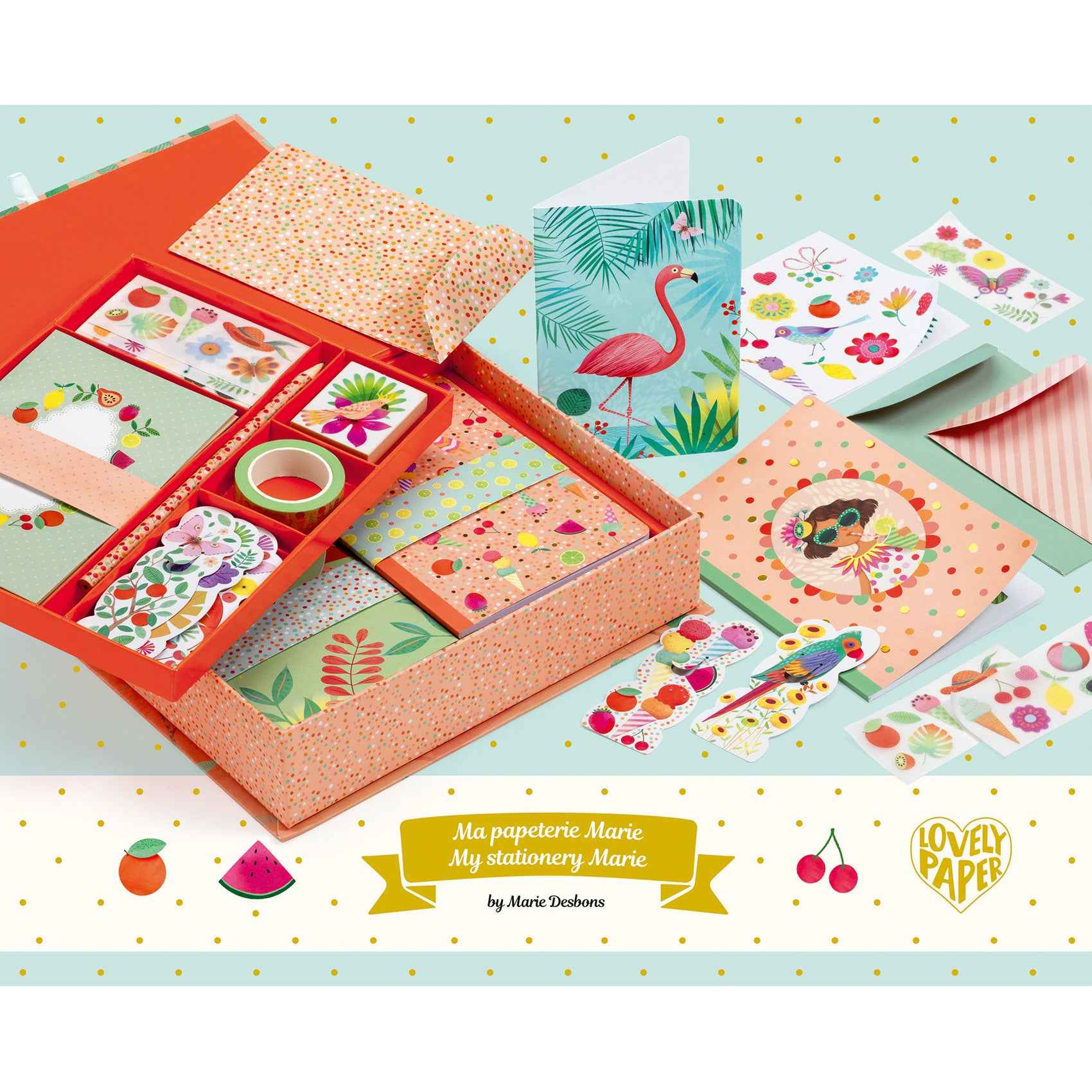 Djeco papierwaren Marie koffer set