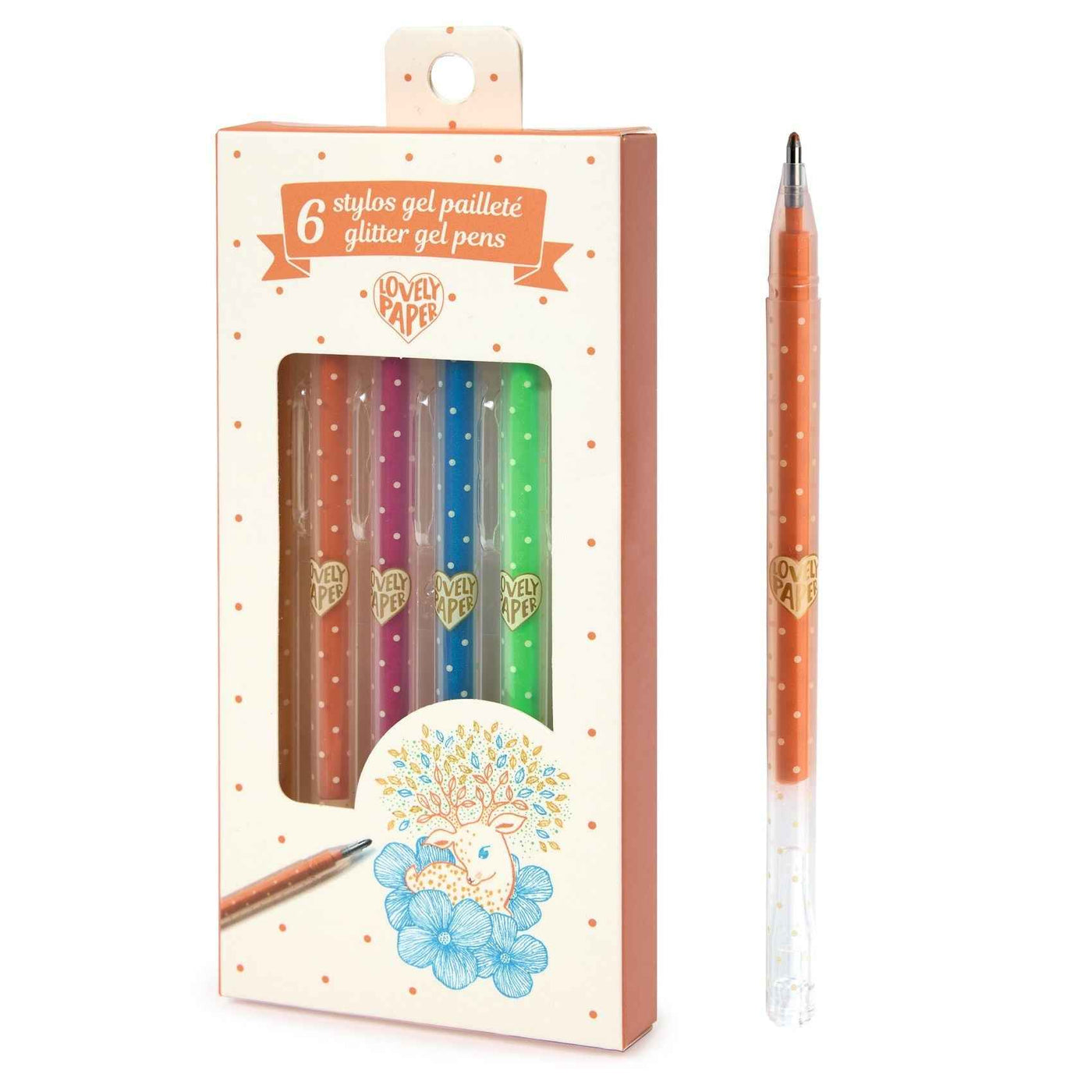 Djeco - glitter gel pens - set of 6