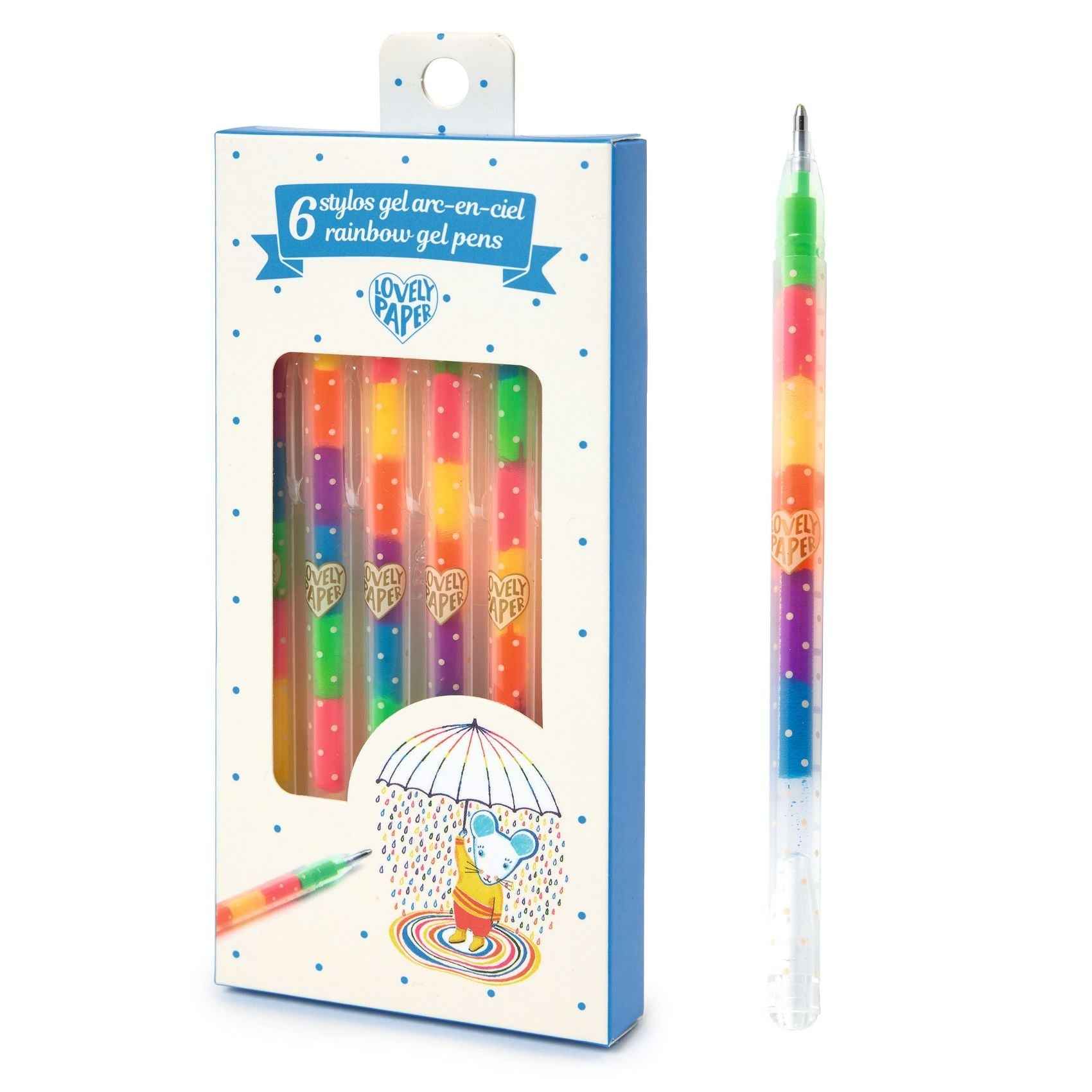 Djeco rainbow gel pen set of 6