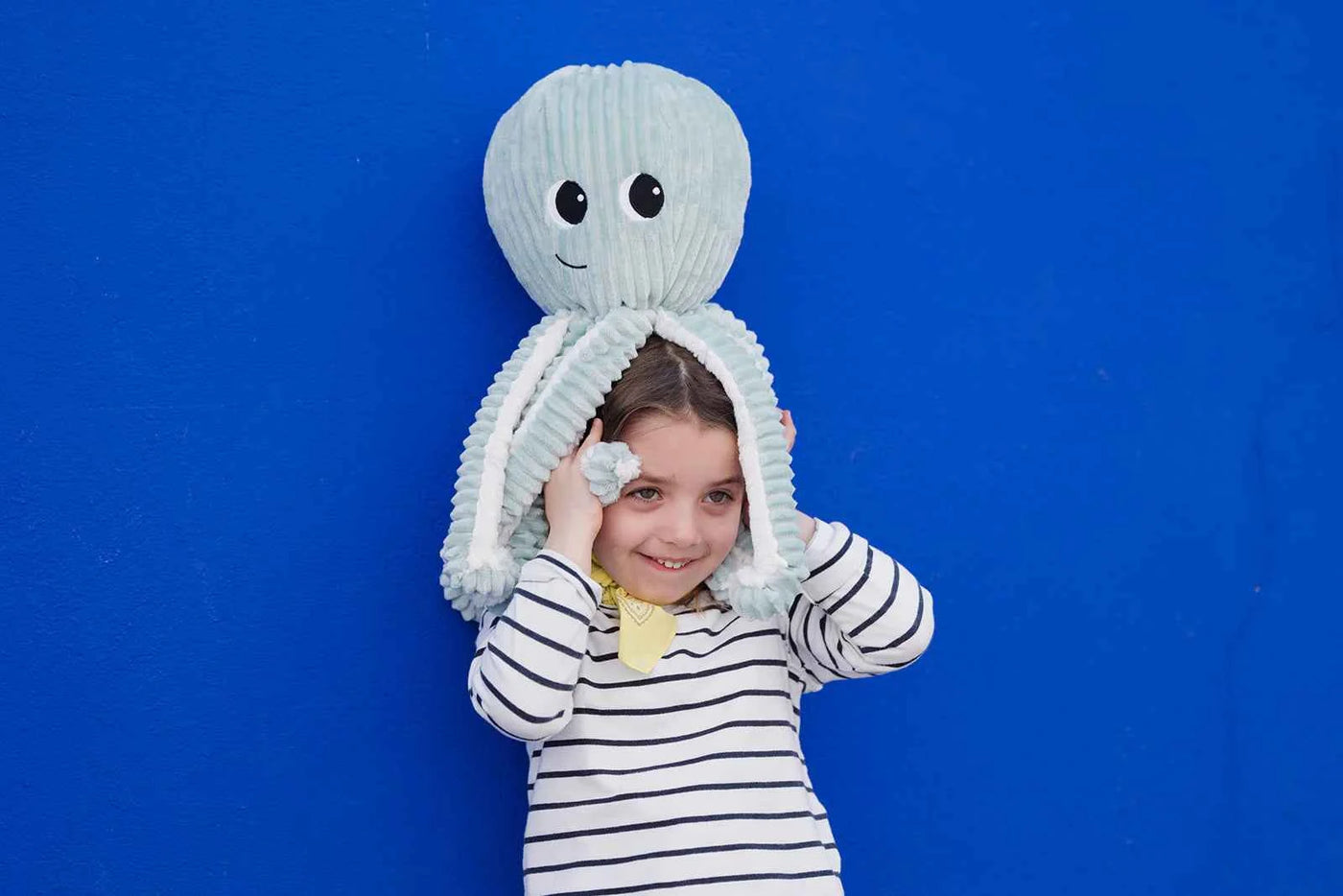 Les déglingos | Les Ptipotos - Blue Plush Cuddly Toy Filou the Octopus: Mom and Her Blue Baby