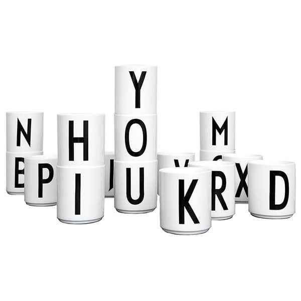 Design Letters - melamine A-Z mug - AJ Vintage ABC - Arne Jacobsen